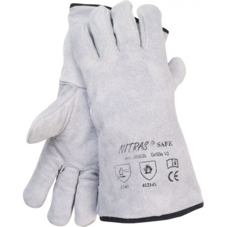 Schweißerhandschuhe, Spaltleder, 35cm, gefüttert