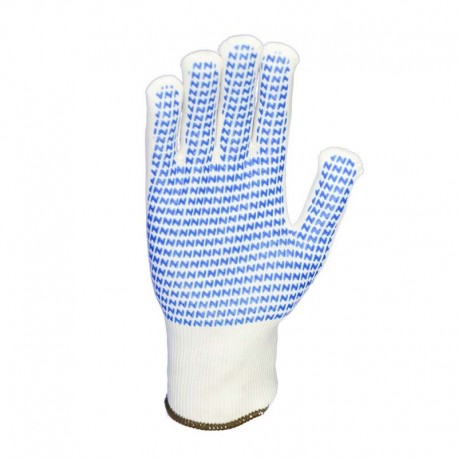 Nylon-Feinstrickhandschuhe, weiß, mit Noppen