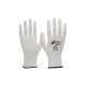 Nylon-PU-Handschuhe, weiß, nur Fingerkuppen
