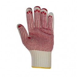BW-/Nylon-Grobstrickhandschuhe, rote Noppen