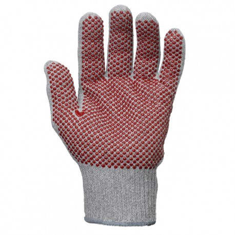BW-/Polyester-Mittelstrickhandschuhe, rote Noppen