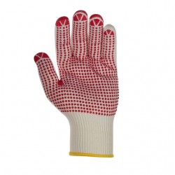 BW-/Nylon-Feinstrickhandschuhe, rote Noppen