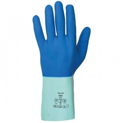 Latex-Handschuhe, blau, geraut