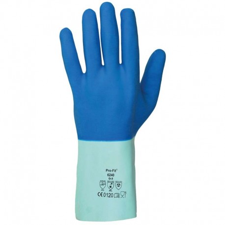 Latex-Handschuhe, blau, geraut