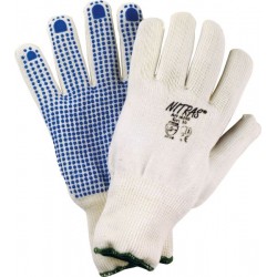 Strickhandschuhe, blau genoppt