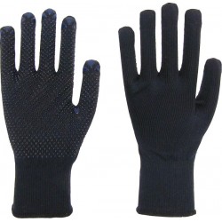 Strickhandschuhe, blau genoppt