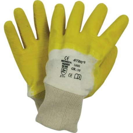 Latexhandschuhe, gelb, teilbeschichtet