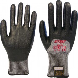 Nitril-Schnittschutzhandschuhe, schwarz, 3/4-beschichtet