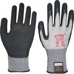 Latex-Schnittschutzhandschuhe, schwarz, teilbeschichtet