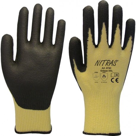 PU-Schnittschutzhandschuhe, schwarz, teilbeschichtet