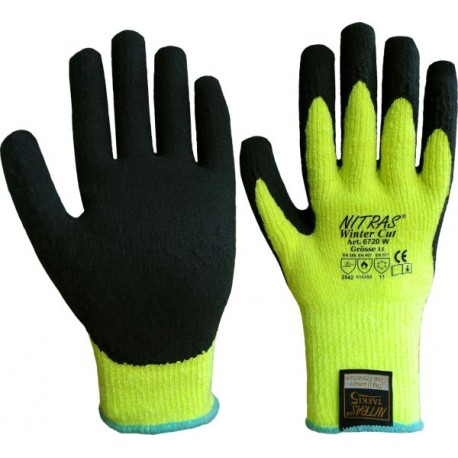 Winter-Schnittschutzhandschuhe, gelb, teilbeschichtet