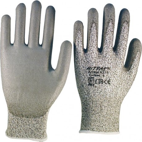 PU-Schnittschutzhandschuhe, grau, teilbeschichtet