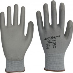 Nylon-PU-Handschuhe, grau, teilbeschichtet